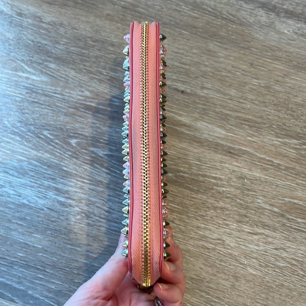 EUC Christian Louboutin spiked zip long wallet - full multicolor spikes around - Picture 12 of 15